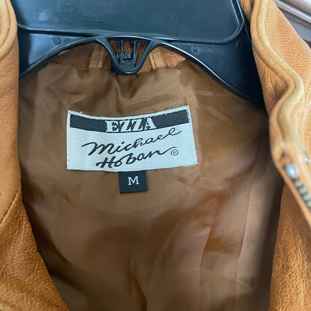 Women's Orange Leather Jacket - Picture 3 of 3